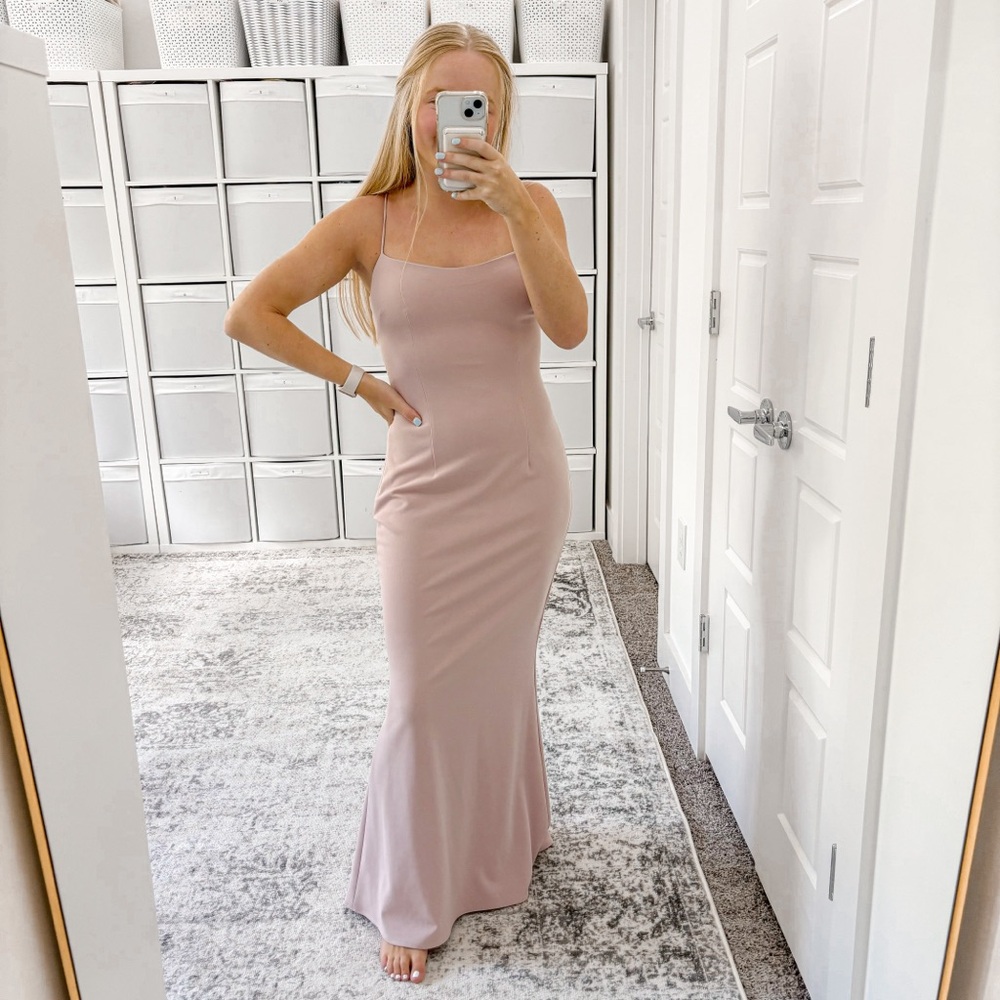 katie may Spaghetti Strap Gown Maxi Dress